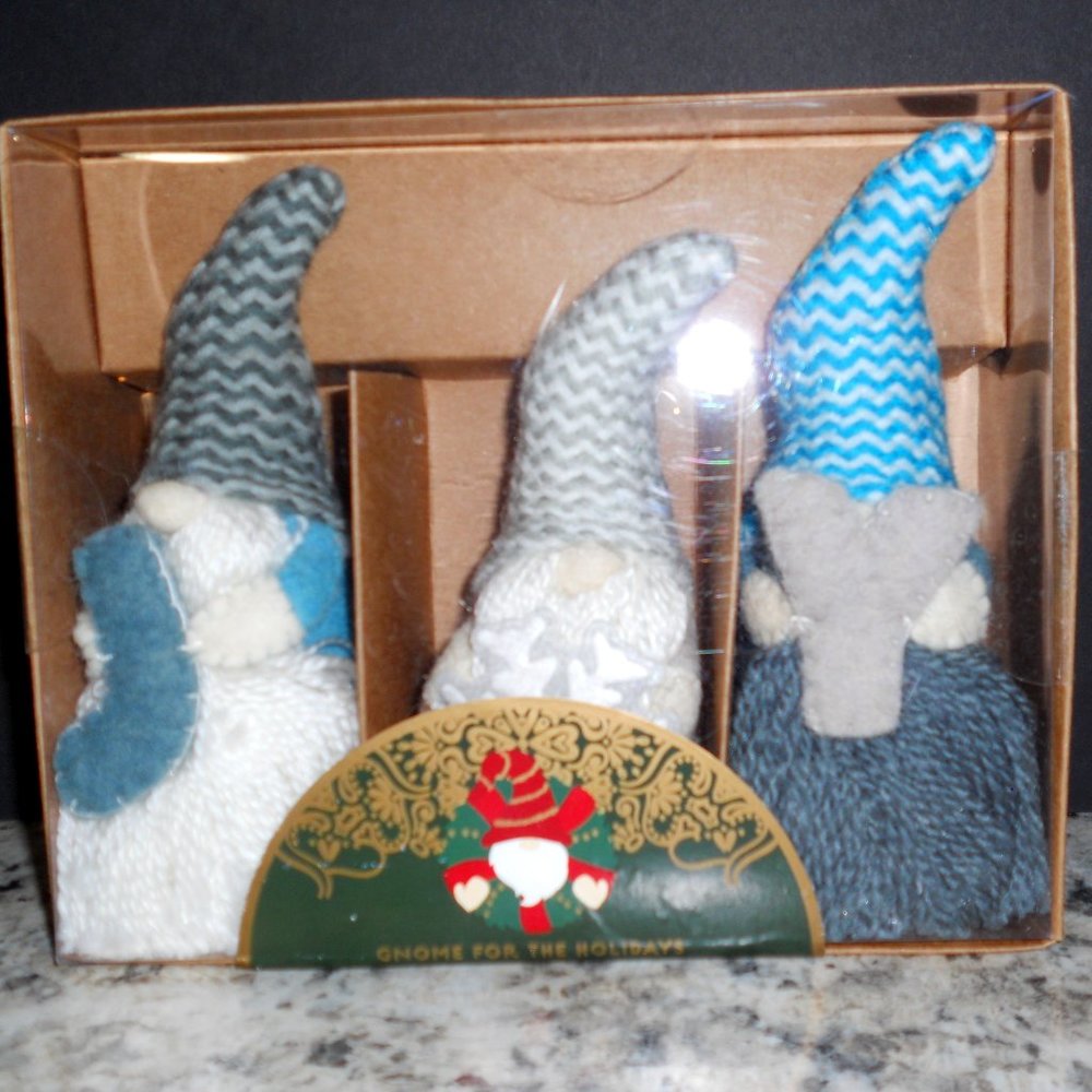 NIB Set of 3 Holiday Decor Gnome for the Holidays